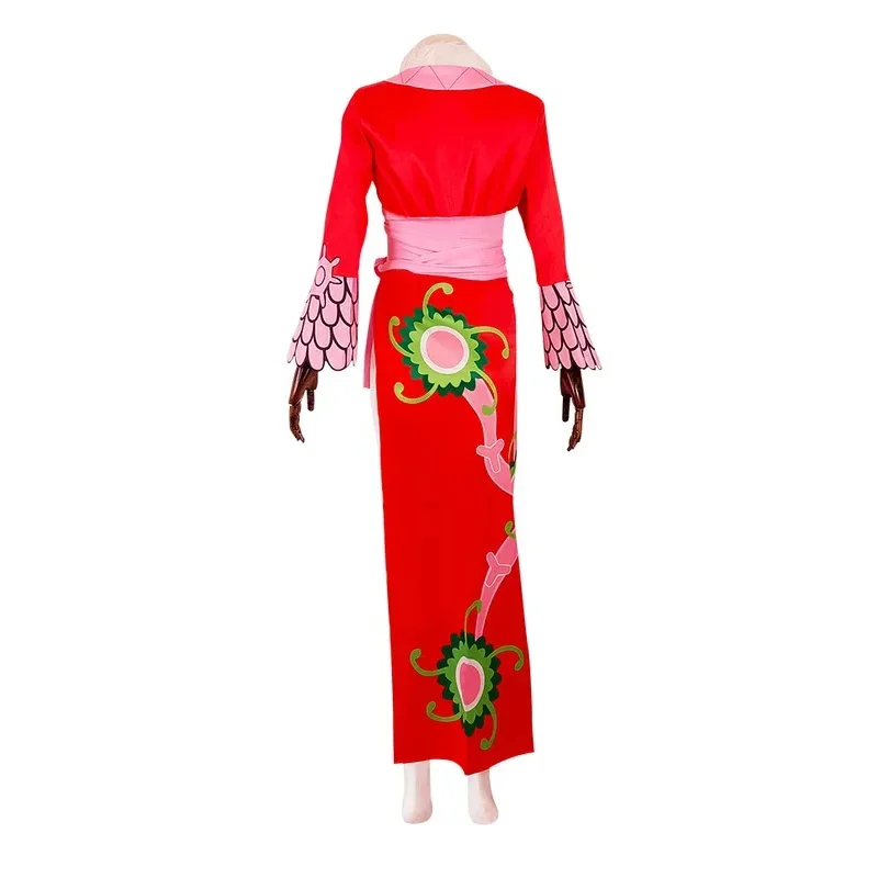 Sn66 um anime boa hancock cosplay trajes peça sexy império vermelho quimono vestido manto trajes de halloween para mulher & m