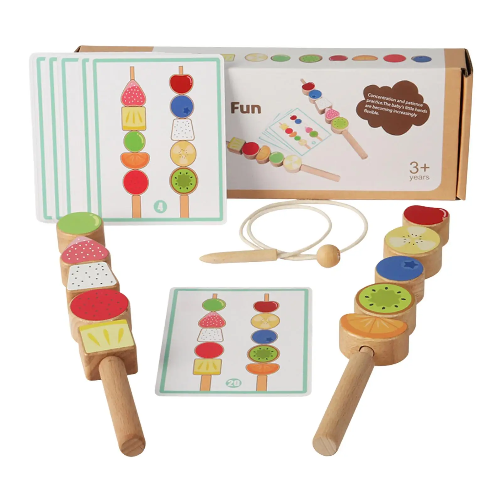 Kit mastery perline di legno Ordinamento regalo Giocattolo didattico Educativo Colore Forma Corrispondenza per bambini Viaggi Compleanno Bambini in età prescolare