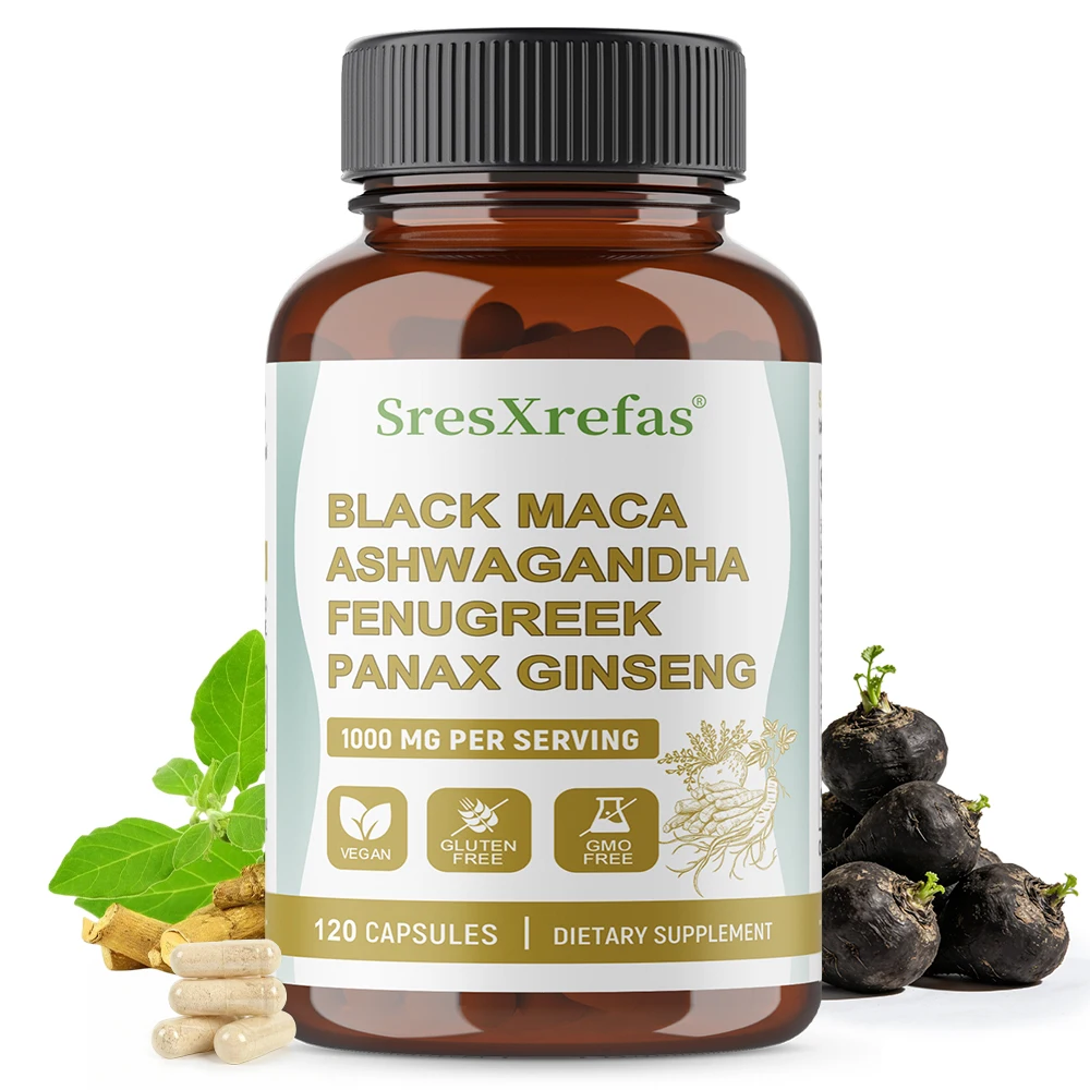 

Органические капсулы с корнем маки, ашвагандой, пажитником и черным перцем — добавка для мужской энергии, выносливости и поддержки мышц