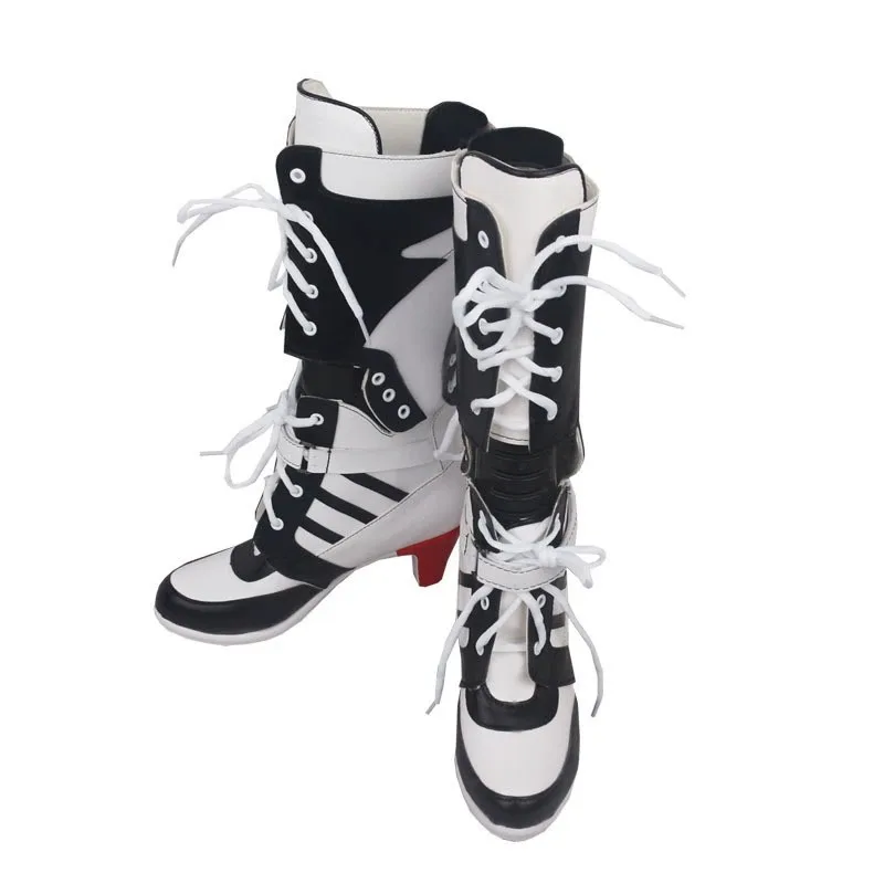 

Anime Game Clown Of Prey Cosplay black and white collocation Boots Shoes Halloween Carnival Party Costume Customize