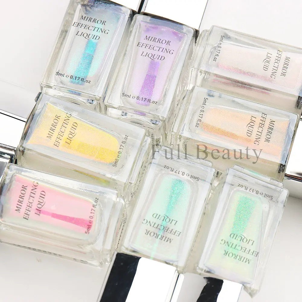 5Ml Magic Chrome เล็บ Aurora Powder Chrome Liquid Metallic Mirror Effect ไม่มีฝุ่นสีเจลทาเล็บฟังก์ชั่น Top Coat GLBJ01