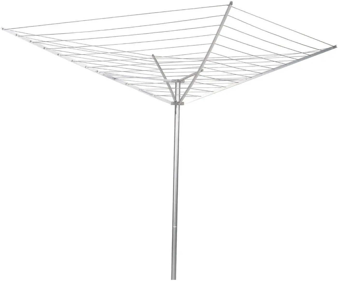 

17120-1 Rotary Outdoor Umbrella Drying Rack | Aluminum Arms and Steel Post | 12-Lines with 165 ft. Clothesline