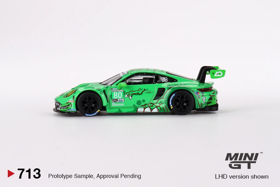 TSM MODELS MINIGT #713 1:64 911 GT3 R # 80 GTD AO 2023 IMSA GREEN diecast alloy car model gifts