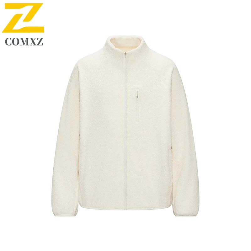 

COMXZ Men Jacket 2025 Casual Stand Collar Outdoor Travel Windproof Coat Hiking Liner Fleece Lined Thickened Winter Garment