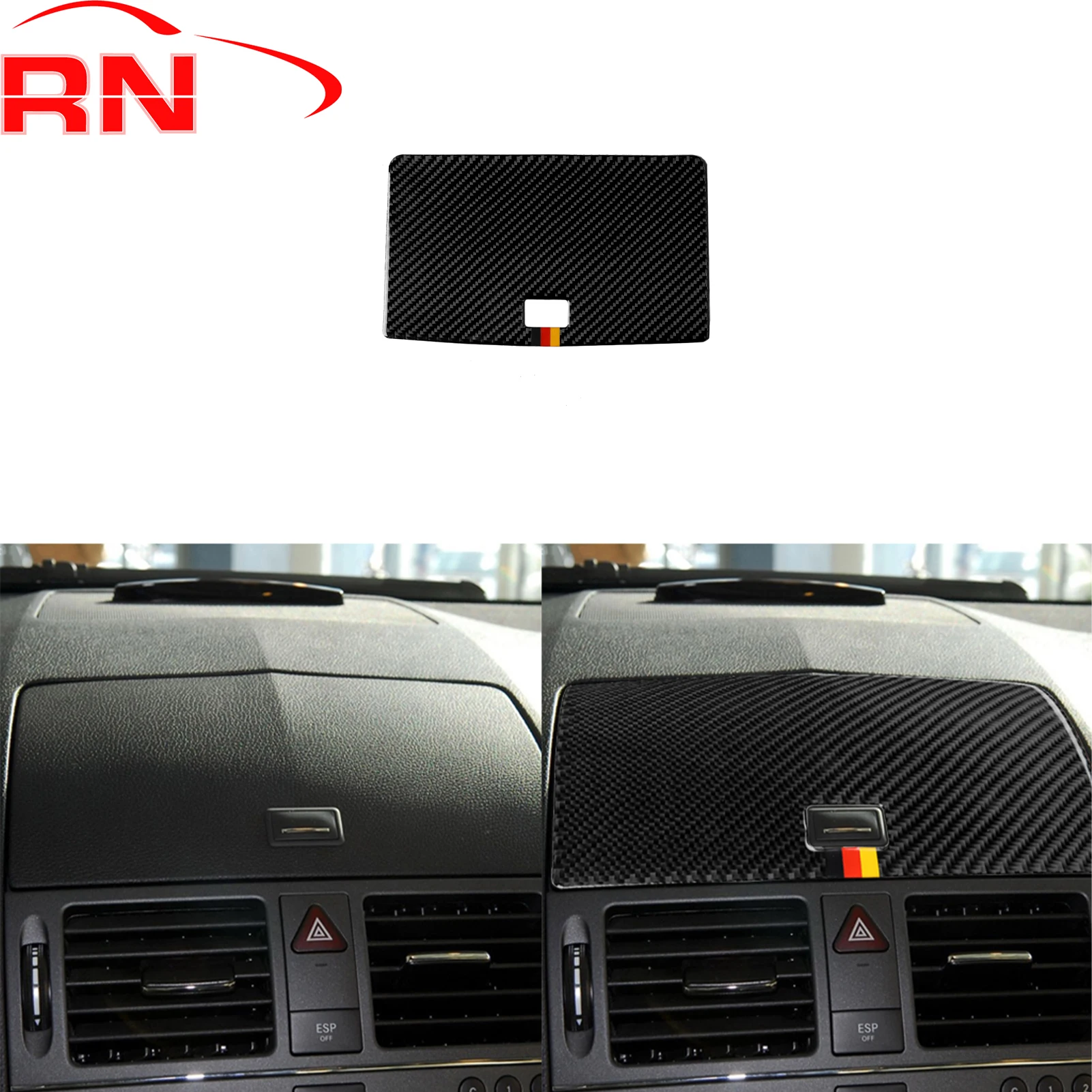 

Для Mercedes-Benz C-Class W204 2007-2013 модифицированная навигационная панель из углеродного волокна, внутренняя наклейка на фортепиано, черные аксессуары