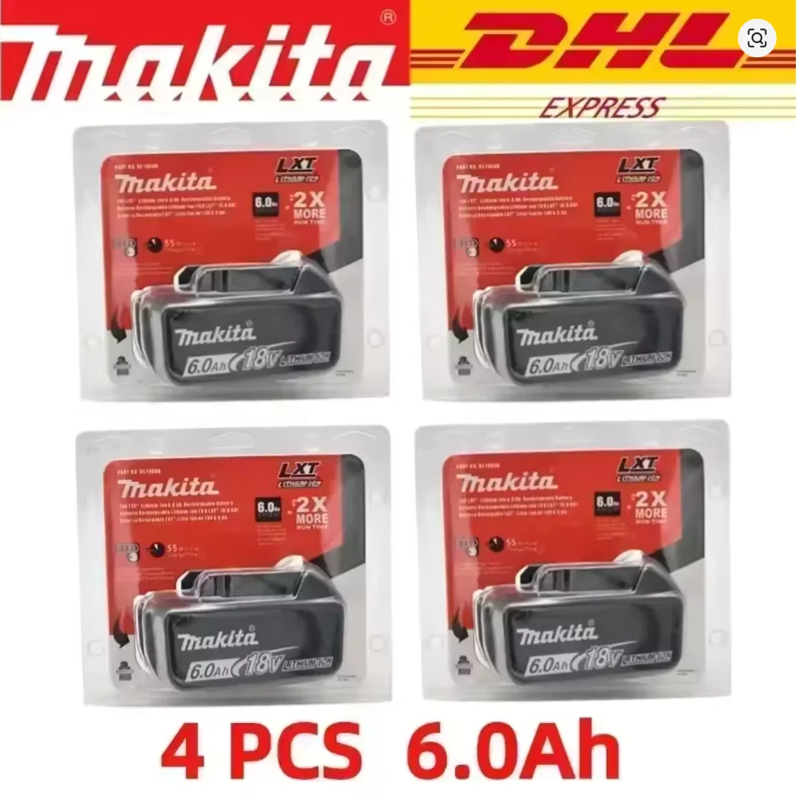 

100% Original Makita 18V 6.0 Rechargeable Lithium Battery with LED Indicator High Capacity for Makita Cordles Power Tool Battery