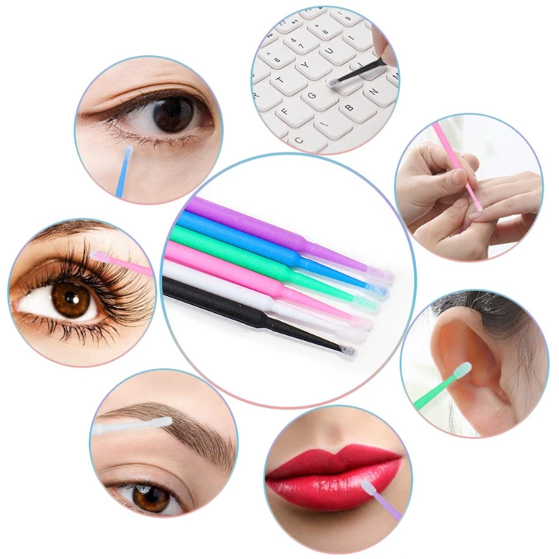 200pcs  Disposable Brushes Set  Mascara  Wands Lip Brushes Microbrush Applicator Swab for Eyelash Extension Eyebrow Makeup Tools