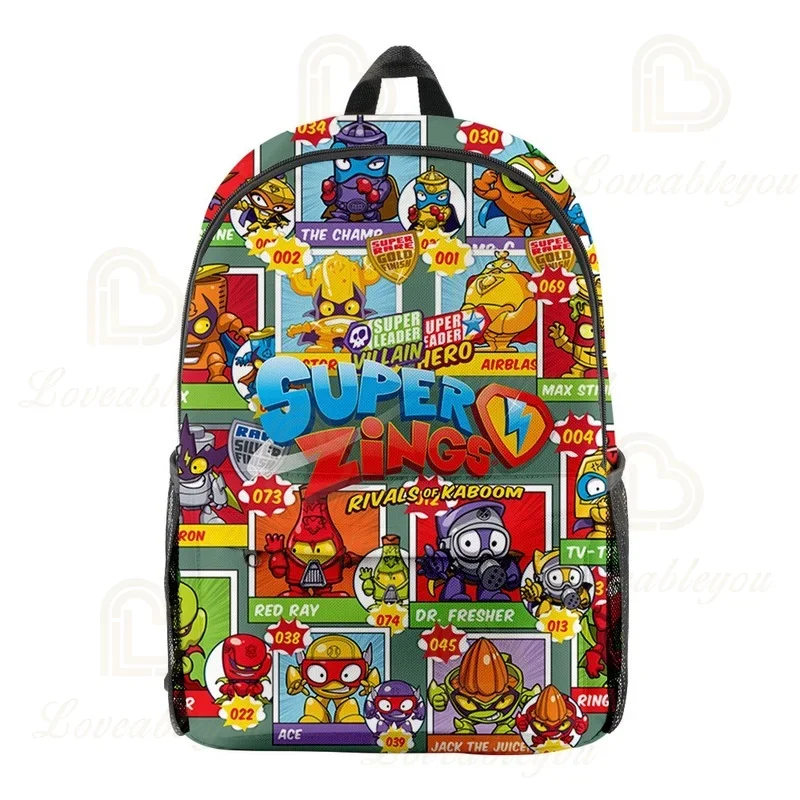 Game Super Zings School Bags For Students Men Cartoon Backpacks Girls Teens Travel Storage Bagpack Children Notebook Bag