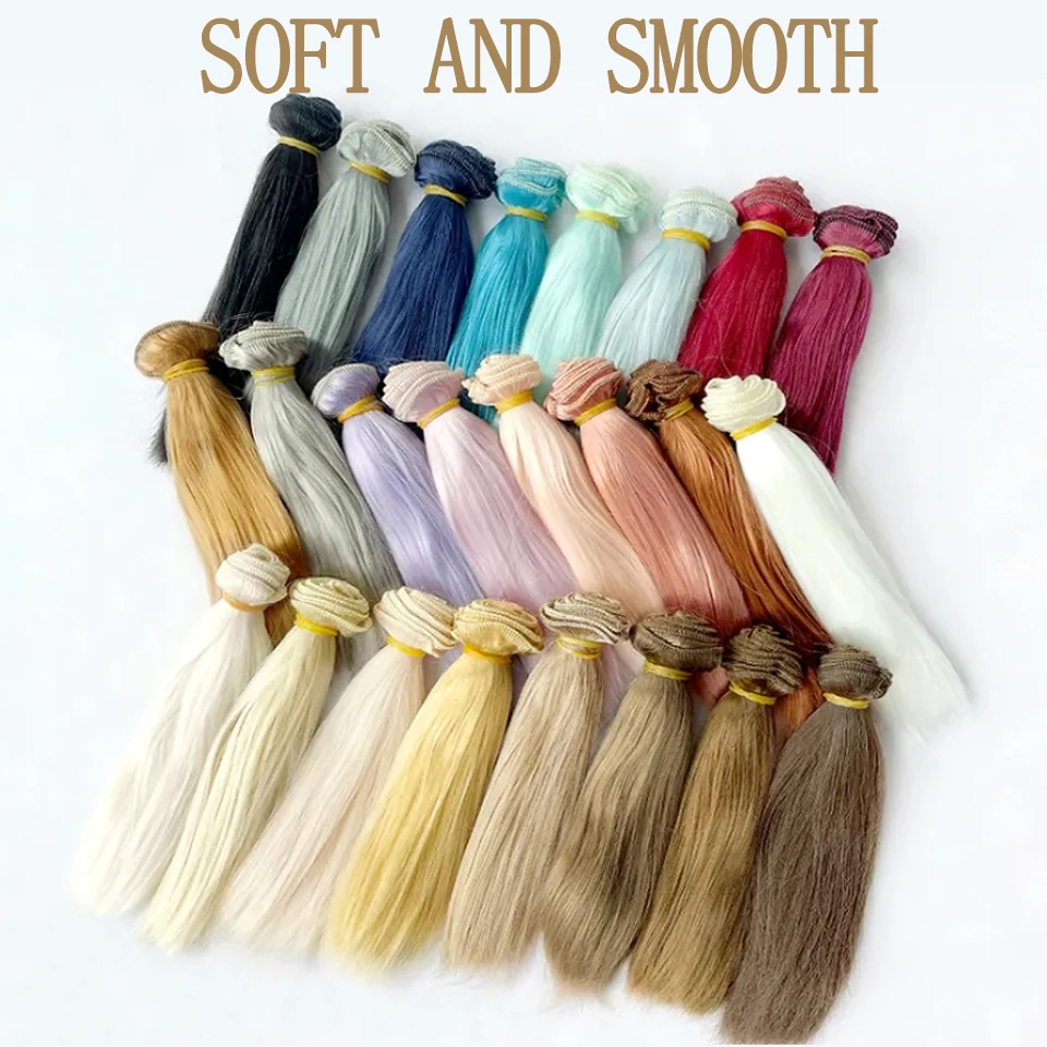 25CM High Quality Milk Silk Doll Hair Long Straight Synthetic Hair For for 1/3 1/4 1/6 BJD Wig DIY Soft Doll Wig Accessories