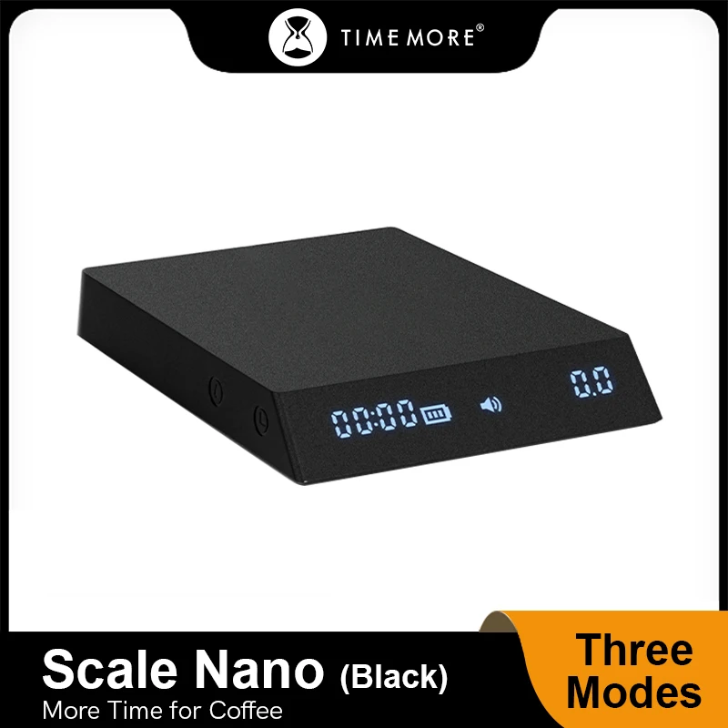 TIMEMORE Store Black Mirror Nano Espresso Coffee Kitchen Scale NEW Weighing Panel With Time USB Light Mini Digital Give The Mat