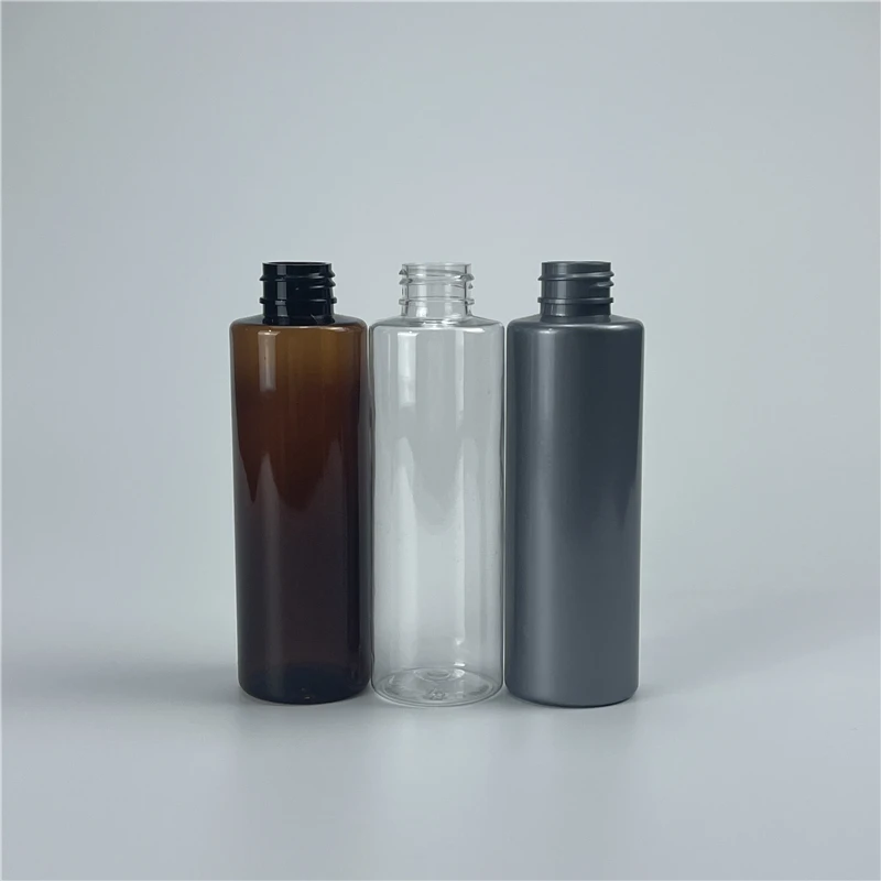 150ML X 35 Plastic Flat Shoulder Bottles With Silver Anodized Aluminum Lotion Pump Cosmetic Container For Liquid Soap Shower Gel