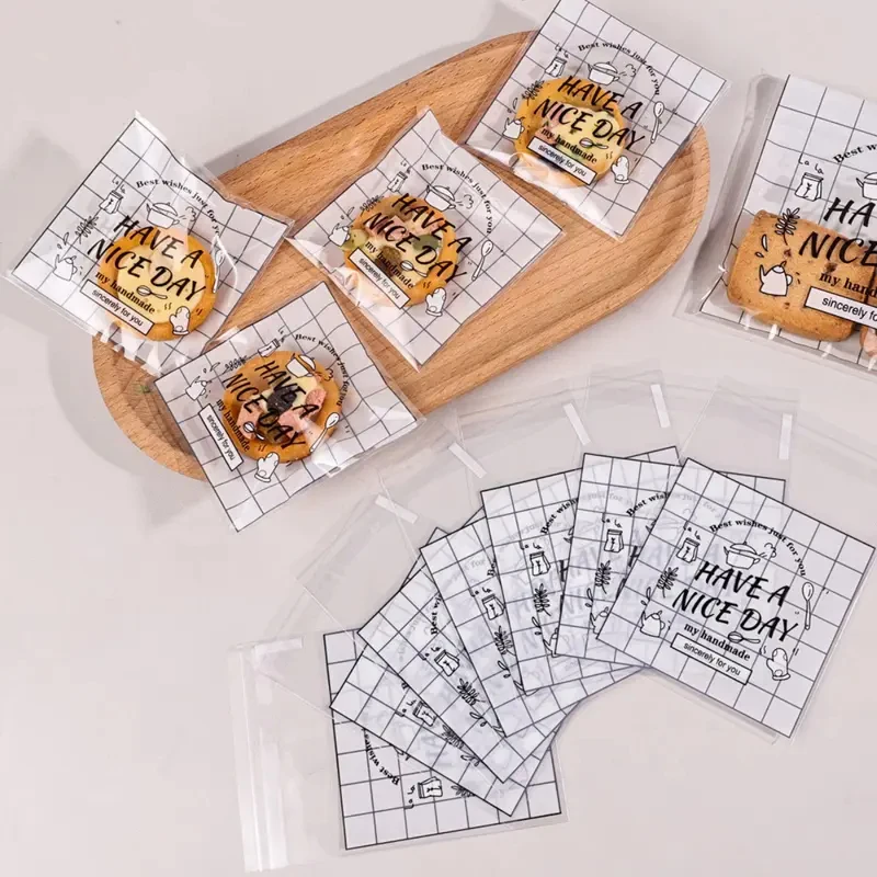 

100pcs/lot Plastic Transparent Bags Self Adhesive Thank You Bag For DIY Candy Jewelry Display Packaging Cookies Storage Gift Bag