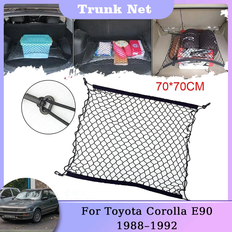 Trunk Storage Net For Toyota Corolla E90 Sprinter Geo Prizm Holden Nova 1988 1989 1990 1991 1992 Nylon Mesh Car Rear Accessories