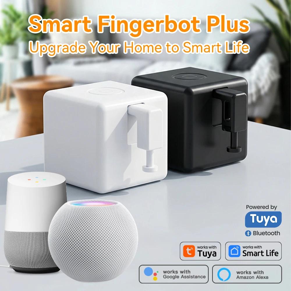 Tuya Fingerbot Plus Bluetooth Smart Button Pusher Robot for Coffee Maker PC and Home Alexa Google Voice Control Smart Life Timer