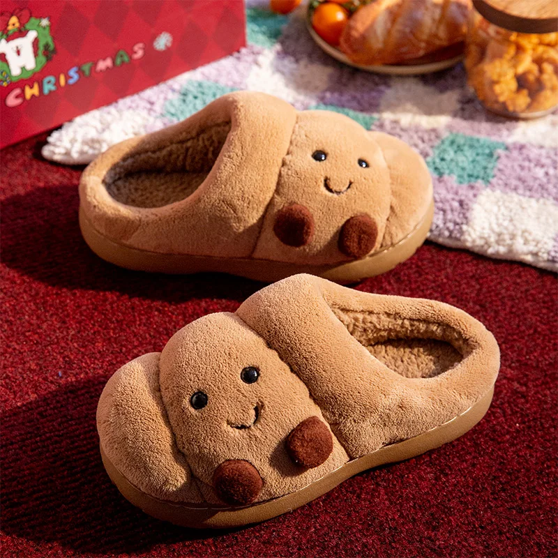 Plush Cotton Slippers Women Winter Indoor Home Shoes Anti-slip Thick Warm Cotton Shoes Cartoon Slippers Soft Comfortable Slipper