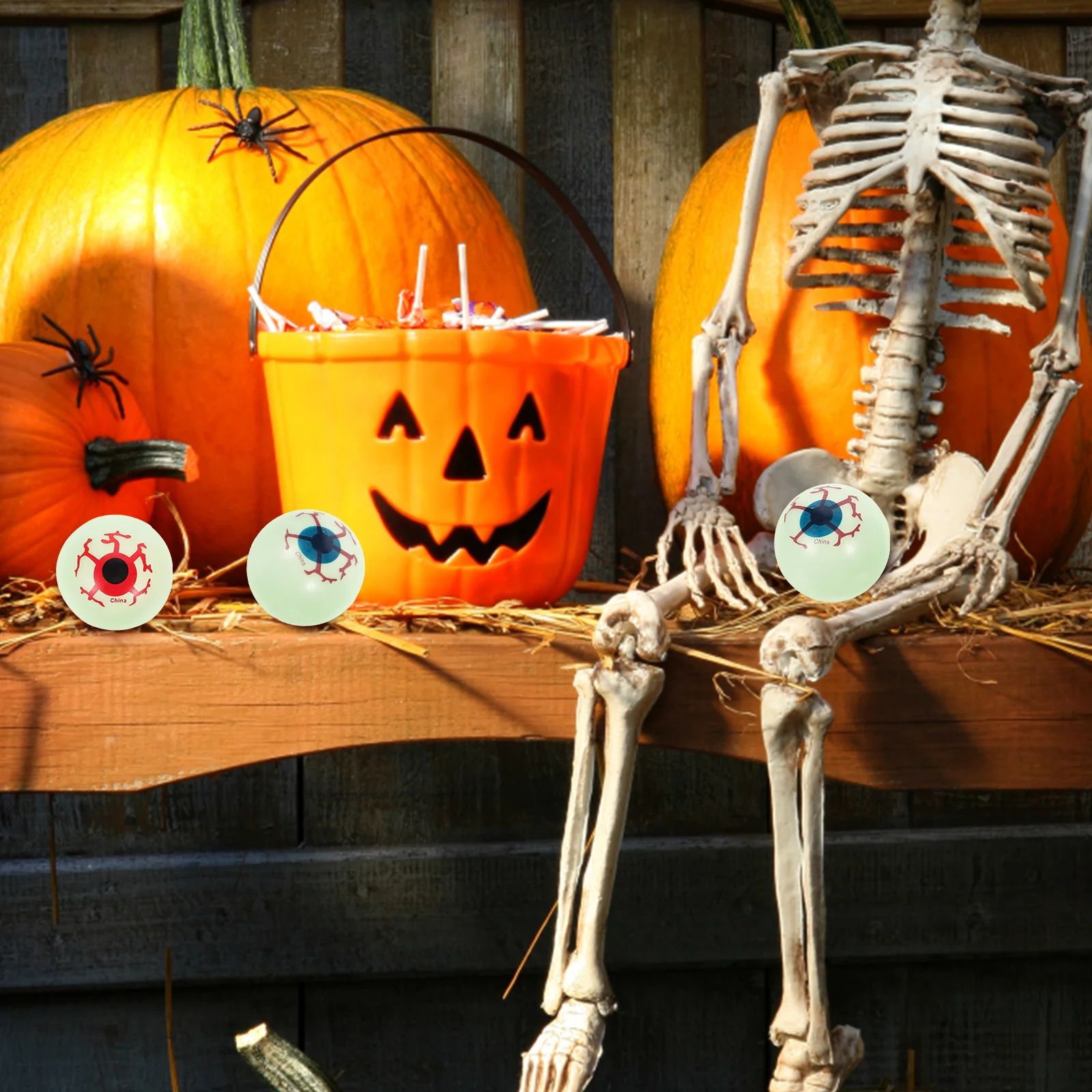 Boules oculaires en plastique pour Halloween, accessoires d'horreur, effrayant, cadeau de fête, sanglant, 20 pièces