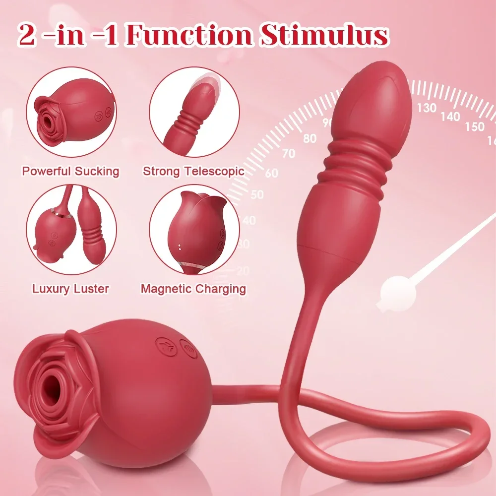 Rose-Sucking Vibrator for Women Thrusting Dildo Nipple Vacuum Sucker Clitoris Stimulator Female Vibrating Egg Adult Sex Toys - Image 6