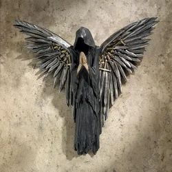 Warrior Sculpture Resin Crafts Hanging Home Decor Wall Halloween Decoration Wall Ornaments Living Room Decoration Statue