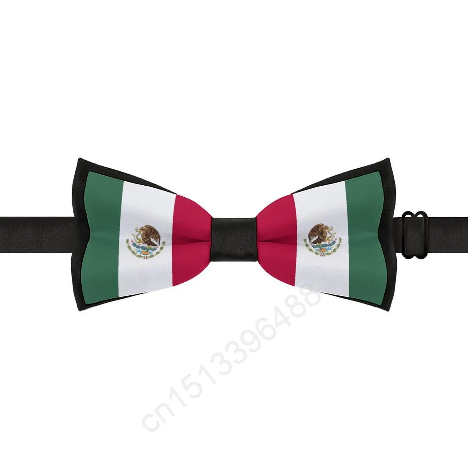 新しいポリエステルメキシコ旗ボウタイ男性のファッションカジュアルメンズ蝶ネクタイクラバットネックウェア用ウェディングパーティースーツネクタイ
