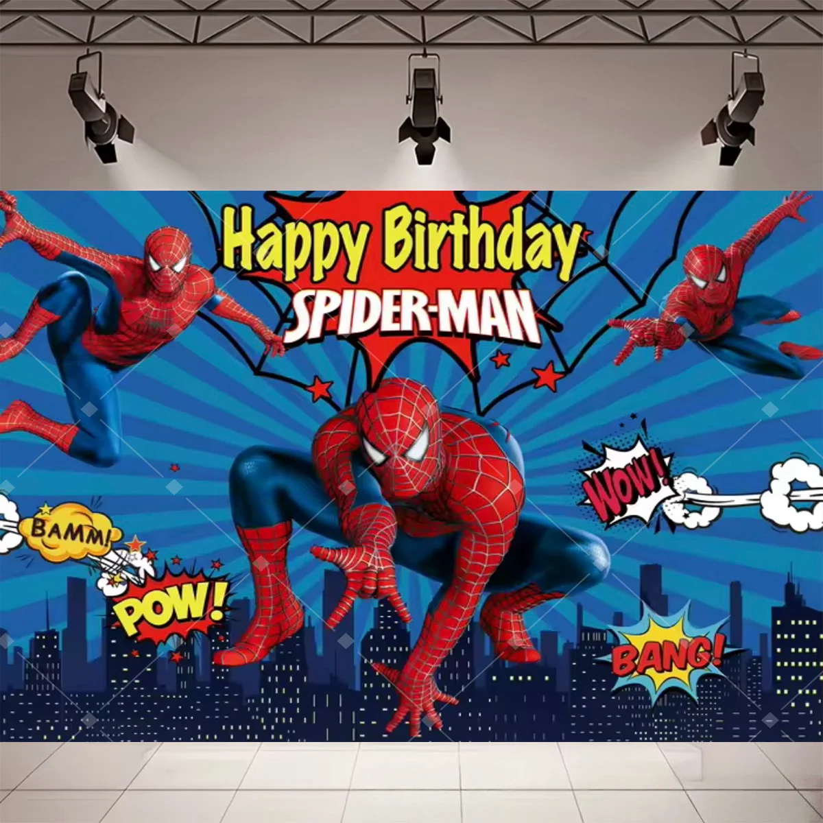 Cartoon Marvel Superhelden Geburtstagsparty Dekoration Hintergrund Spider-Man Iron Man Captain America Kinderparty Zubehör Deko Requisiten