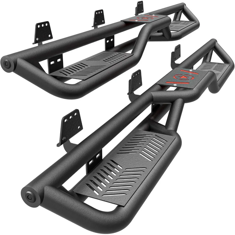 

Боковые ступеньки для бега, совместимые с Dodge Ram 1500 Crew Cab 2019-2025 гг., новый дизайн корпуса, ступеньки Nerf Bar с болтовым креплением, Heavy-D