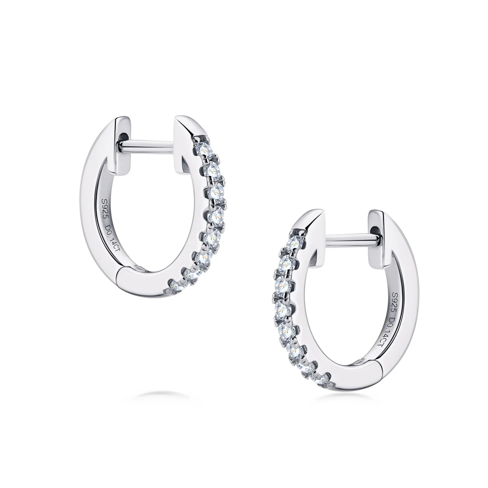 

Iced Moissanite Hoop Earrings Women 925 Sterling Silver D Color Moissanite Diamond Huggie Loop Earrings Pass Tester with Gra