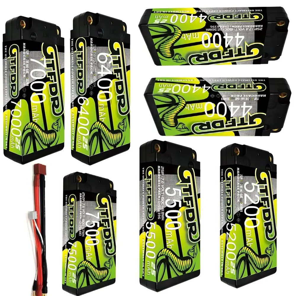 

GTFDR 2S Lipo Battery 5MM SHORTY HV 7.6V 7.4V 7000MAH 7500MAH 6400MAH 5200MAH 4400MAH 5500MAH for 1/8 Buggy Truggy Car