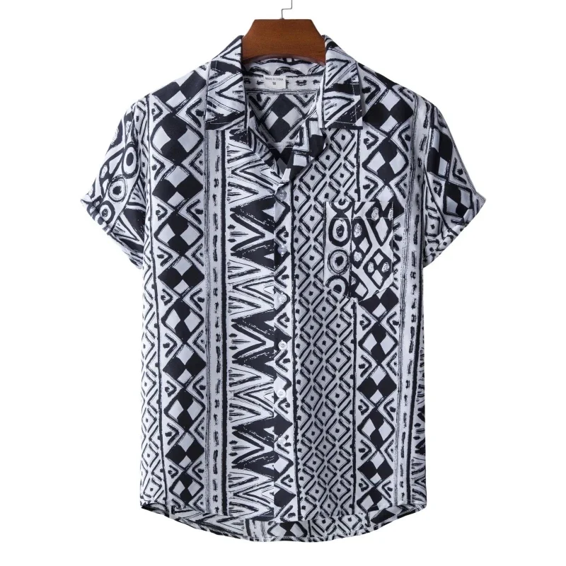 2024 Luxury Casual Outdoor Social Shirt Men's Shirt Men's T-shirt Tiki Fashion Clothing Shirt T-shirt Hawaiian Cotton High Quali