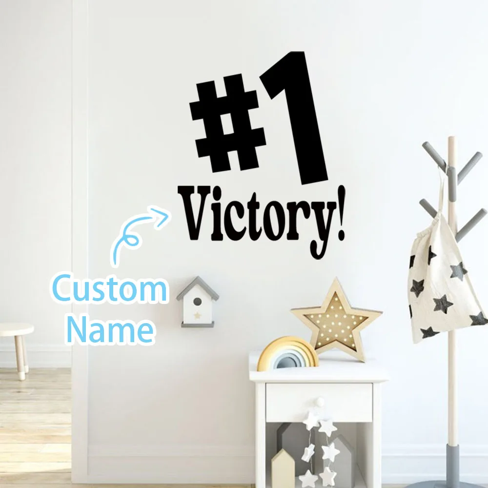 1PC Creative #1 Custom Name Self Adhesive Vinyl Waterproof Wall Art Decal For party decoration Mural