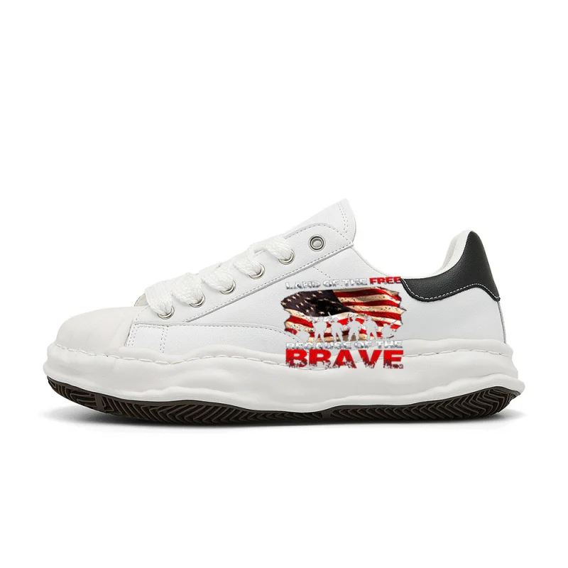 

Кроссовки Land Of The Free Because Of The Brave 7 в ретро-стиле, созданные в стиле ретро, стильные, удобные и универсальные.