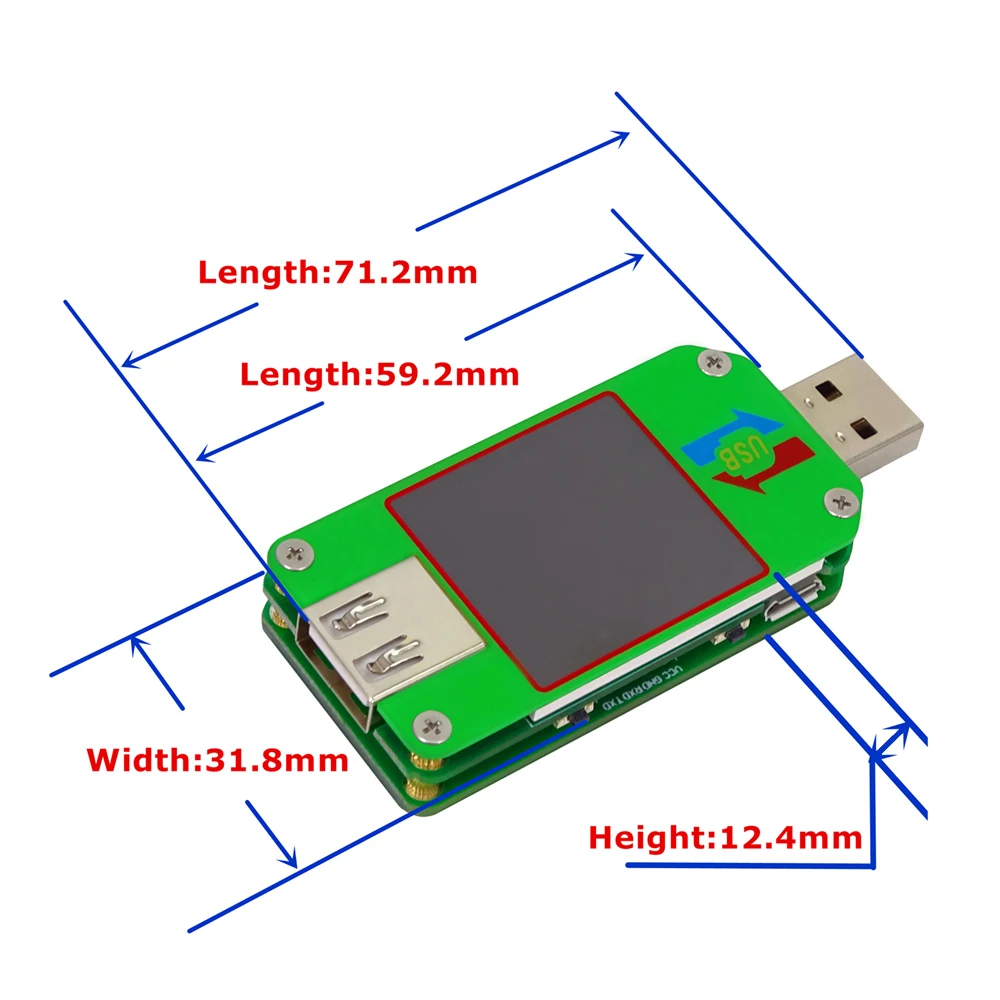 UM24 USB LCD Display Voltmeter Ammeter Battery Charge Voltage Current Meter Multimeter Cable Measure Tester