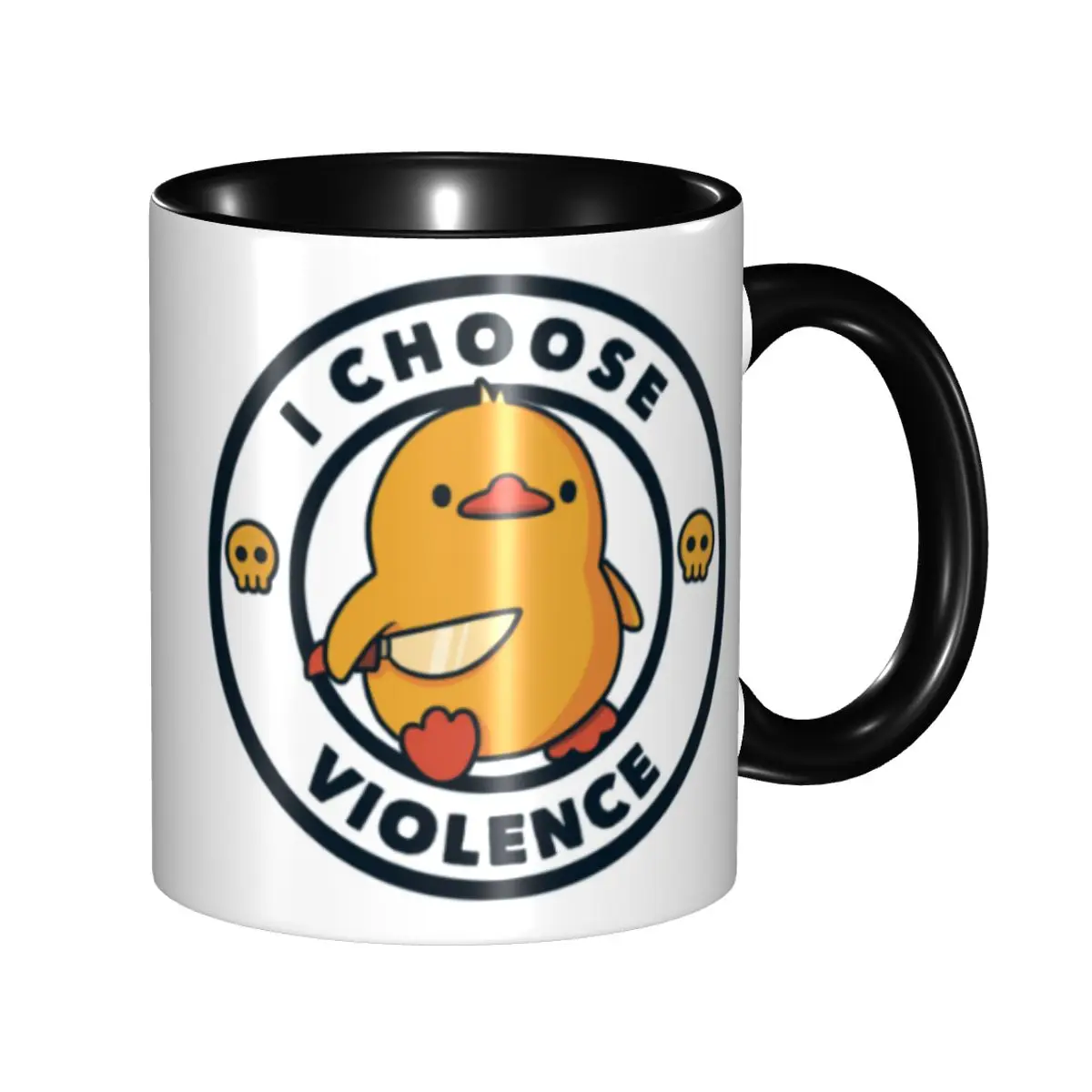 

I Choose Violence Yellow Duck Mugs Custom Ceramic Coffee Mug Cup Creative Present
