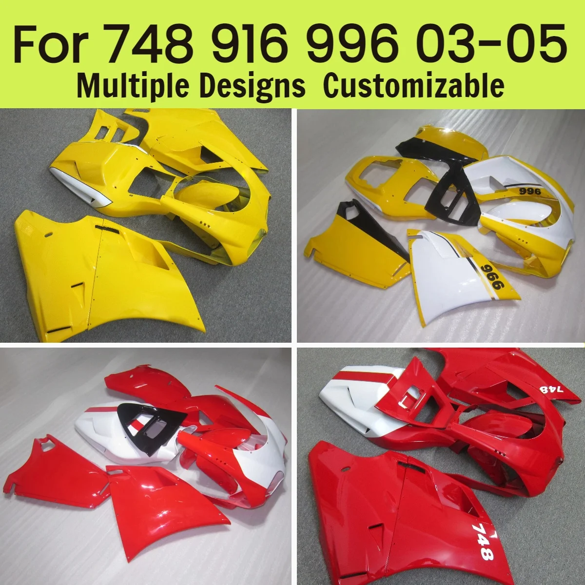 For DUCATI 748 916 2003 2004 2005 Motorcycle Fairings 996 03 04 05 Injection Full Aftermarket Bodywork Fairing Kit