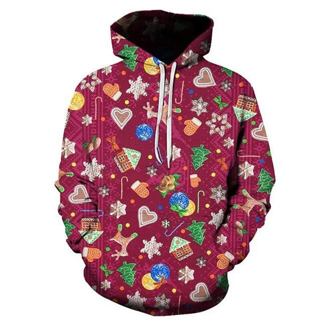 عيد الميلاد هوديس الرجال مضحك السترة مقنعين الجرافيك يطبع البيرة طباعة الرياضة اليومية 3D عارضة الملابس