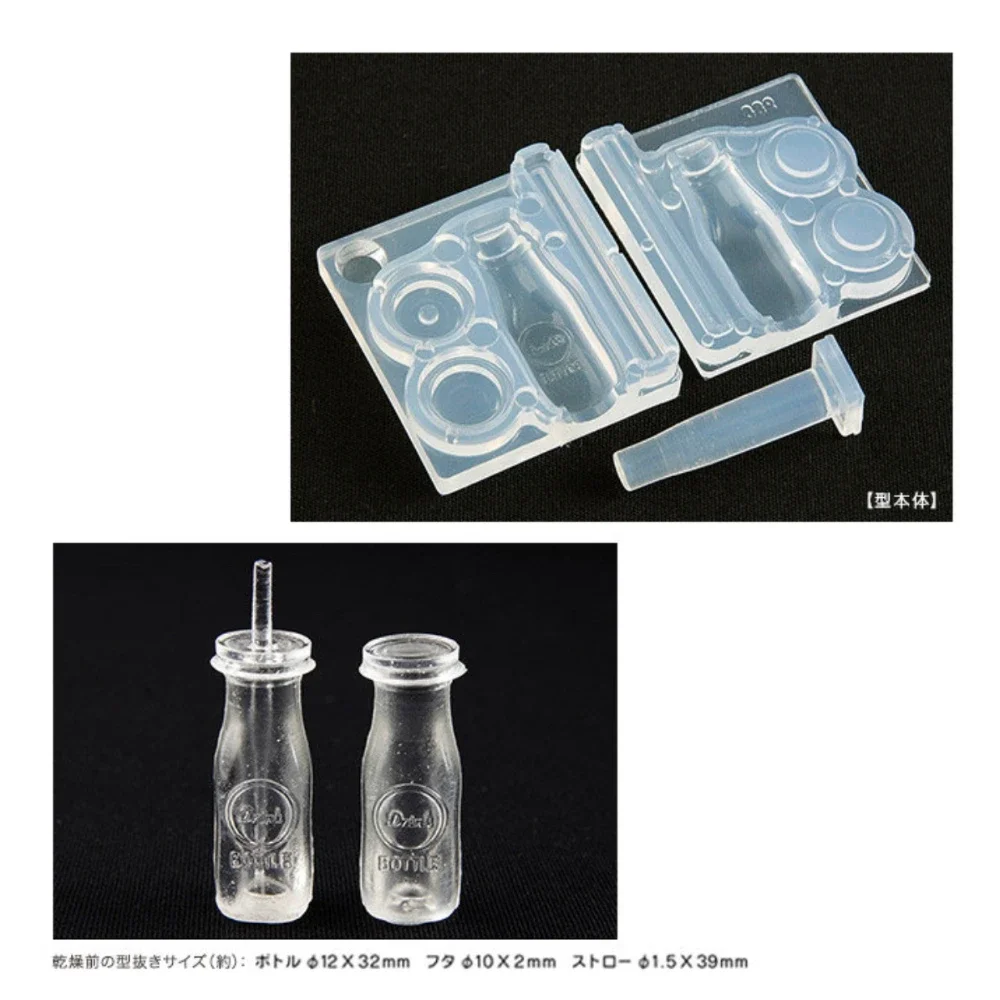 Miniature Food Play Drop Adhesive Clay Handmade Miniature Mold Diy Bottle Cup Class Mold Cutlery Dish Mold