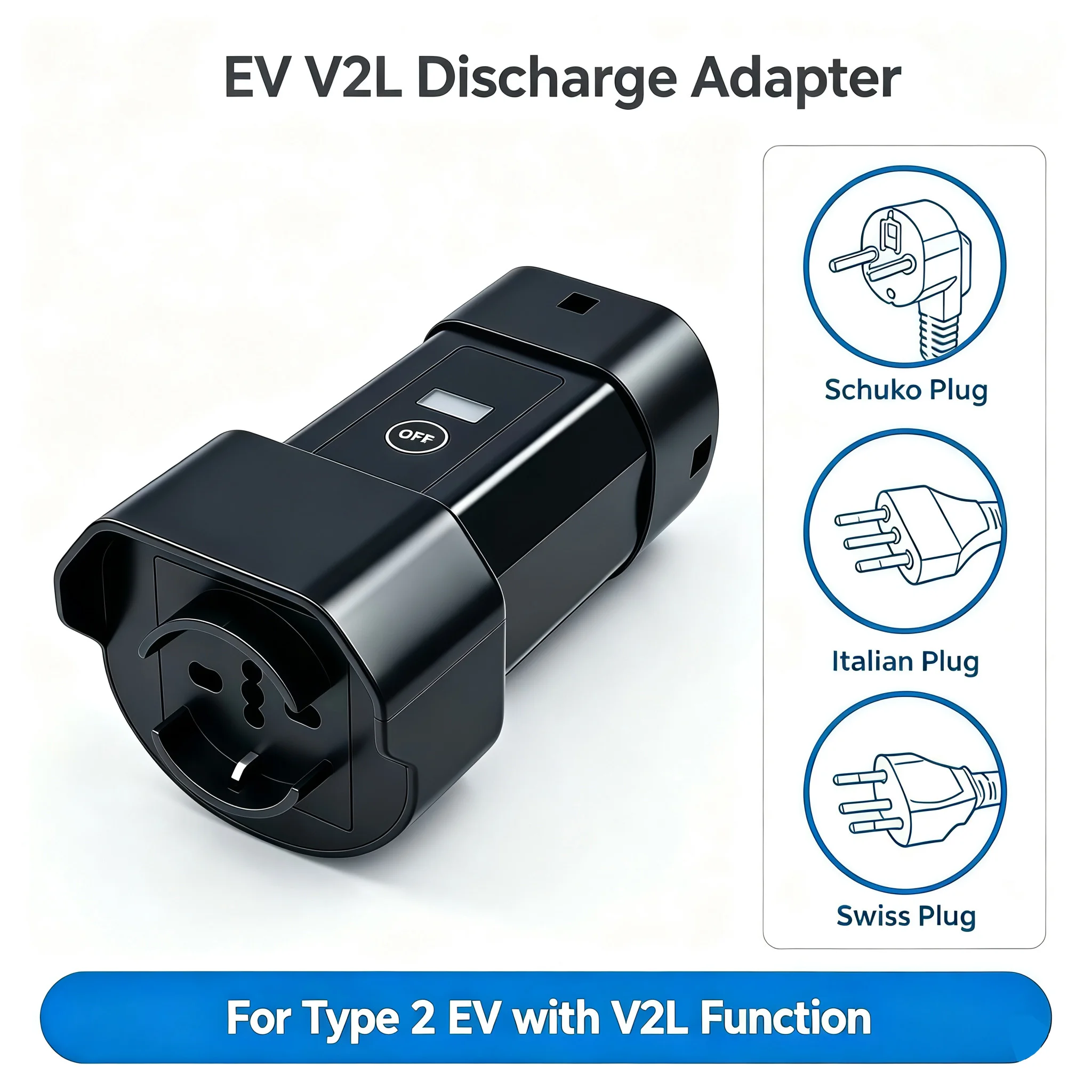 Type2 V2L Discharge Adapter For BYD Atto 3 Dolphin Seal byd dolphin gs byd seal u dm i byd dolphin mini v2l adapter type 2