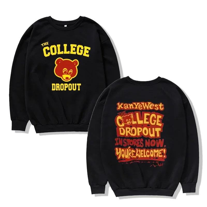 Kanye The College Dropout Crew Neck Sweatshirt Anime Print Cute Kawaii Clothing Album Cover Art Merchandise Fan Gift