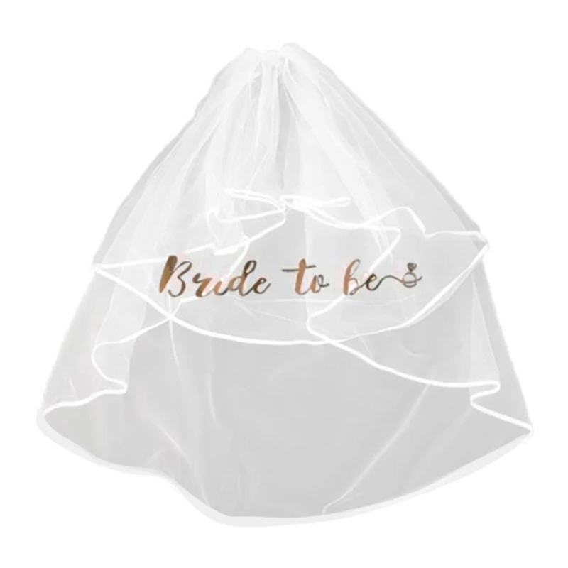 Bachelorette Party Veil Bride Veil For Wedding Bridal Shower Veil Bride To- Be Veil with Comb Short Wedding Veil Dropshipping image 2