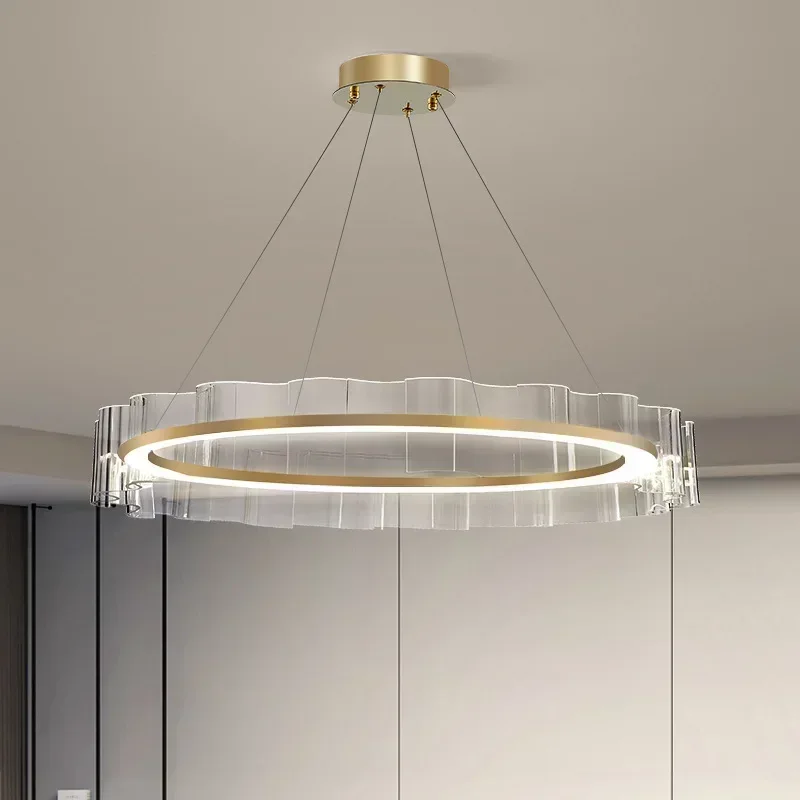 Modern Nordic Chandelier Minimalist Luxury Creative Circular Wave Alec Restaurant Bedroom Study Designer Hanging Lamp