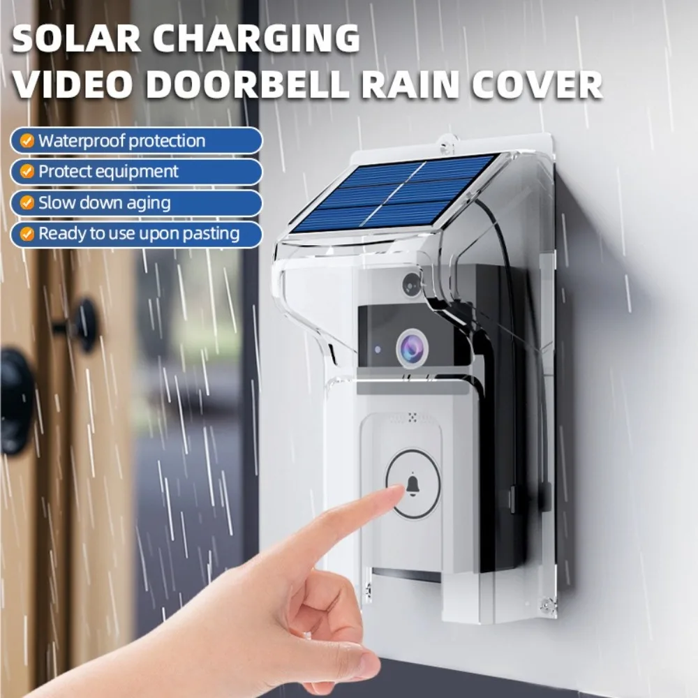 New Waterproof Doorbell Rain Cover Solar Plastic Ring Button Protector Dustproof Doorbell Sun Protecter Outdoor