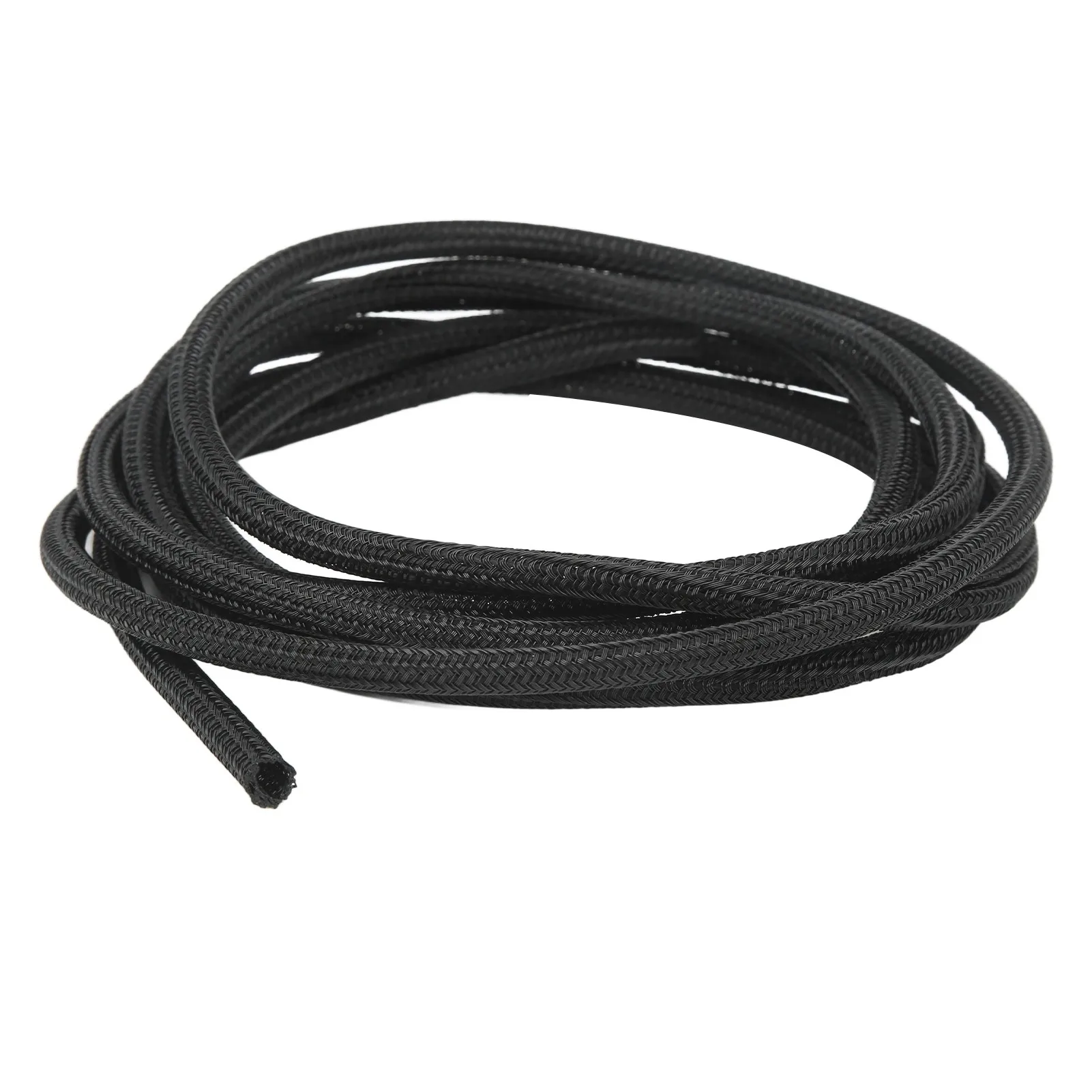 5mm/0.2in Black Cord Protector Self Wrapping Wire Loom High Temperature Resistant Cable Sleeve for RV Boat