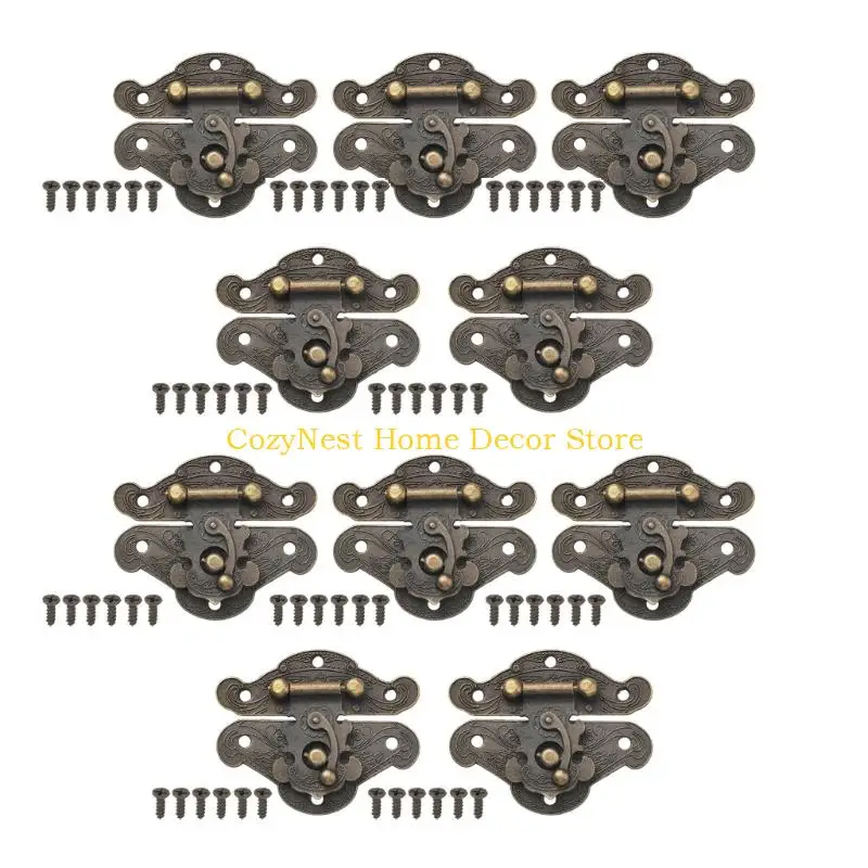 92MF Strong Metal Box Hasp 6pcs for Secure Closures On Wooden Storage Container