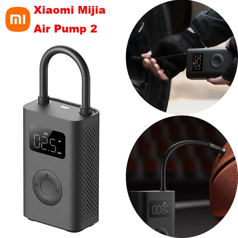 

Original Xiaomi Mijia Air Compressor 2 Portable Electric Mini Air Pump 150PSI Type-C LED Multitool Inflator Car Ball With Light