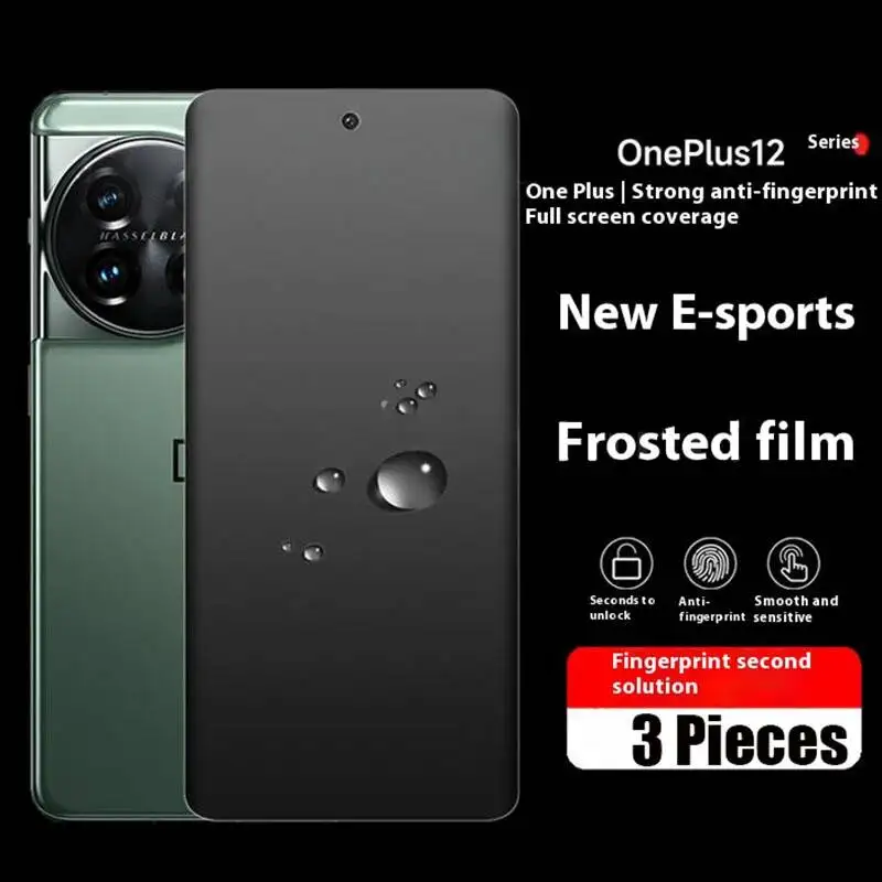 

3 шт., матовая гидрогелевая пленка с полным покрытием One Plus Oneplus12 1+12 ONEPLUS12, защитная пленка для экрана Oneplus 12, пленка из ТПУ, а не стекло