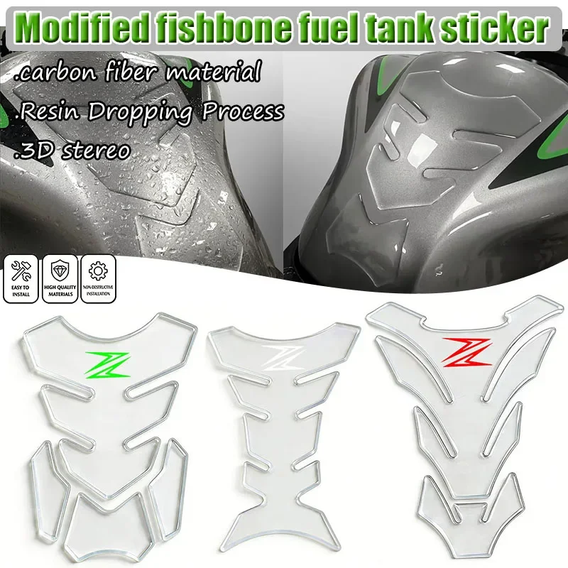 For Z250 Z300 Z400 Z500 Z650/RS Z750 Z800 Z900/RS Z1000 Z H2 3D fuel tank sticker cover pad motorcycle decorative decal sticker