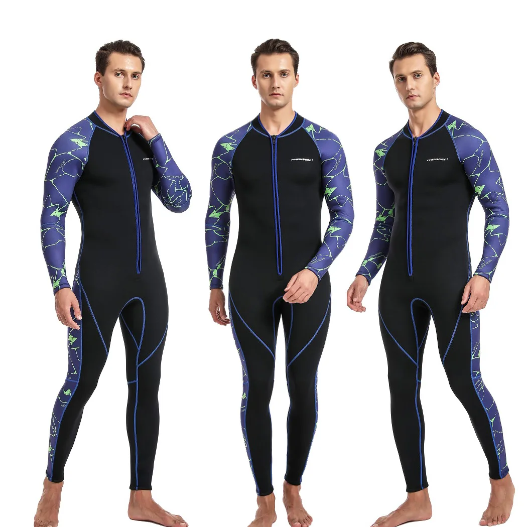 3MM Neoprene Wetsuit For Mens Thermal Full Swimsuit Surf Scuba Diving Suit Underwater Freediving Set Thick Beach Wear