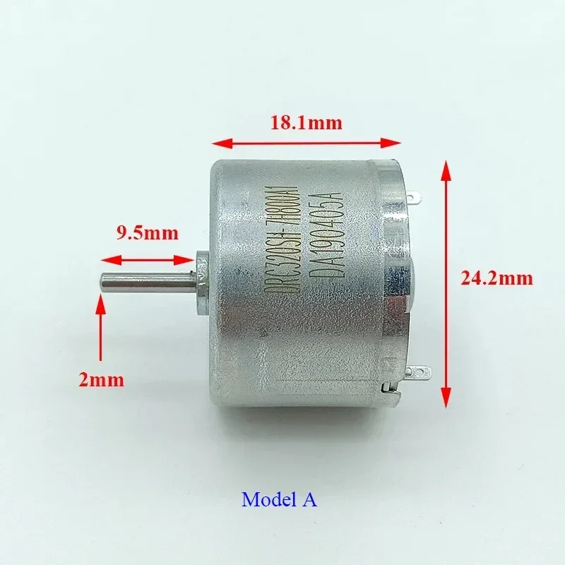 Mini Motor DC 320 de 3.7V 6V 12V, Micro Motor Redondo Silencioso de 24mm de Baja Velocidad para Juguetes DIY, Barredoras, DVD y Aficiones