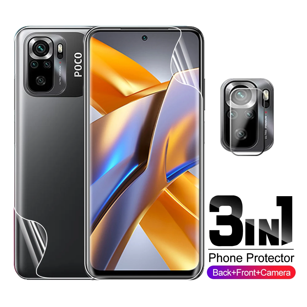 3in1 Kamera Objektiv Protector Hydrogel Film Für Xiaomi Poco M5s Wenig PocoM5s Poxo Poko Pocophone M5 M 5 s Bildschirm protector Filme