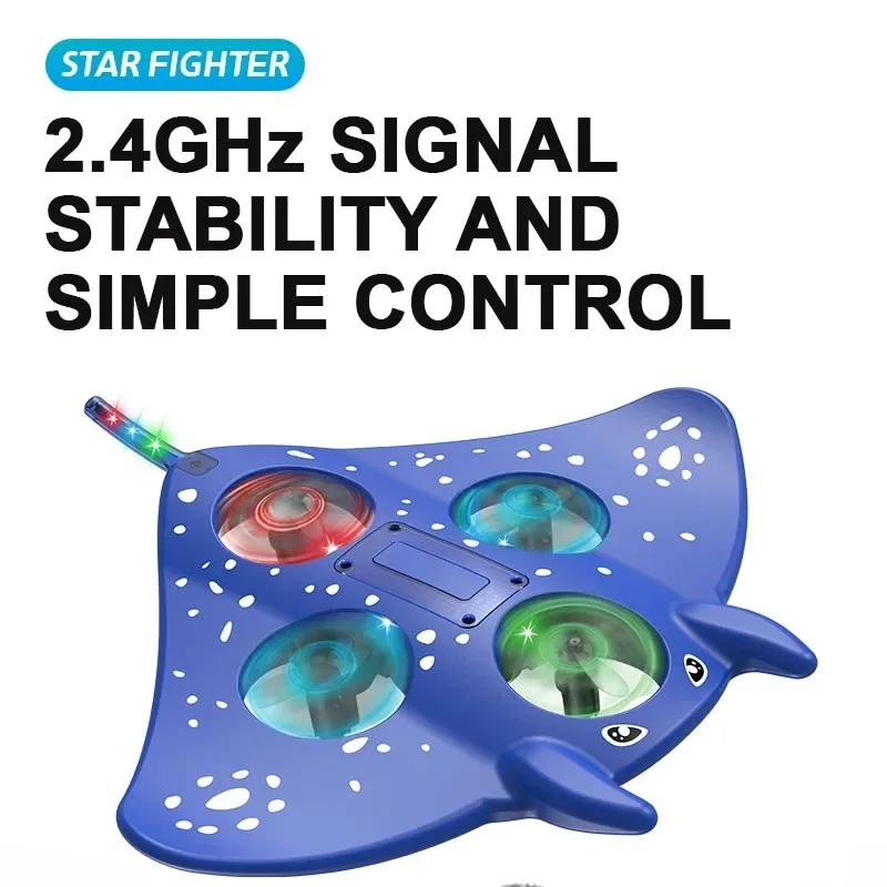 Rc Plane 2.4G Remote Controlled Foam Manta Ray Gravity Glider Light 360 Circling Flight Heliopter Children Gift Outdoor Toys