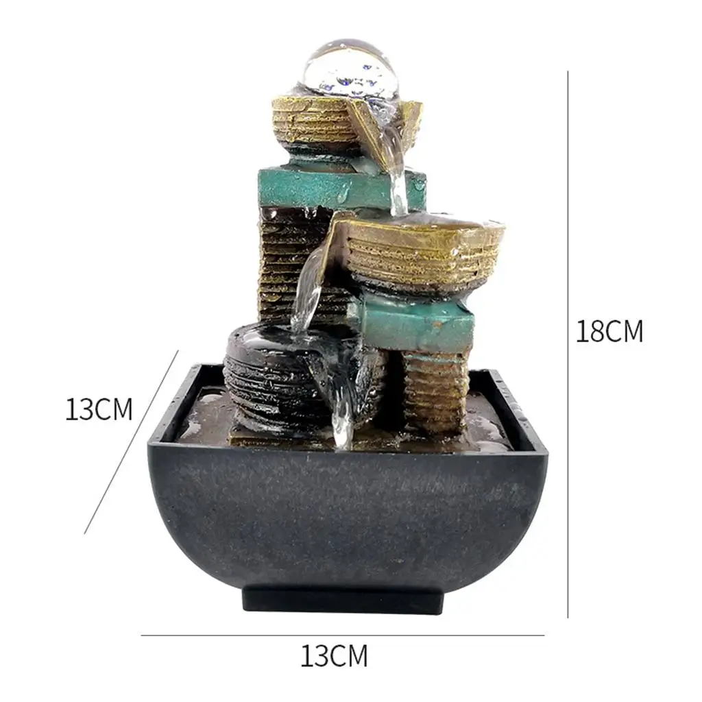 Water View Flowing Water Fountain Relaxation Desktop Fountain Waterfall Landscape Home Office Feng Shui Decoration - view 2